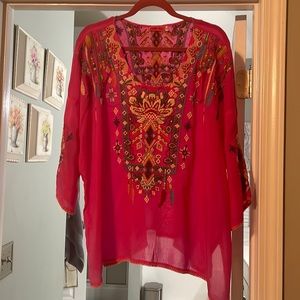 Johnny Was rayon blouse. Size XXL worn only once